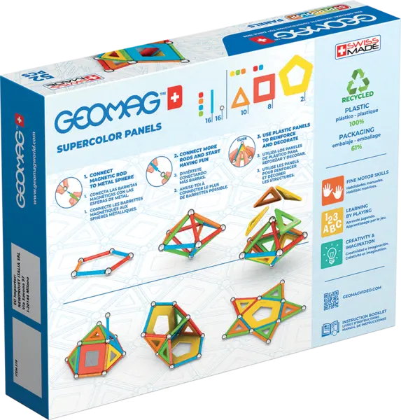 Set de constructie - Supercolor Panels, 52 piese | Geomag
