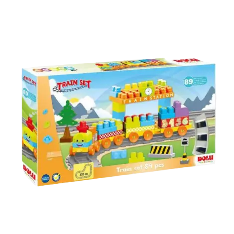 Set de constructii cu trenulet - 89 piese