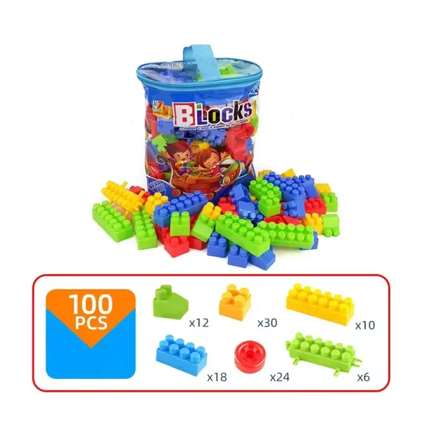 Set de construit - 100 de piese din plastic, 3 ani+ - Default Title