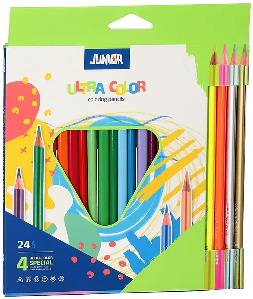 Set de creioane colorate Junior - Ultra Color, 24 buc