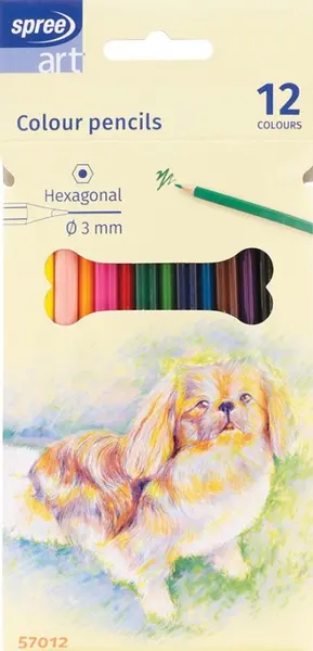 Set de creioane colorate Spree Art - 12 buc, hexagonal
