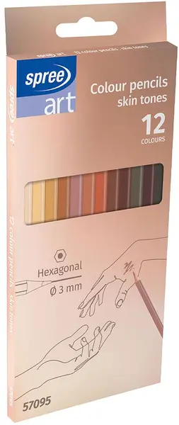 Set de creioane grafice Spree Art - Skin Tones, 12 culori