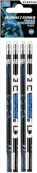 Set de creioane grafit cu radieră Starpak Pad - 4 buc