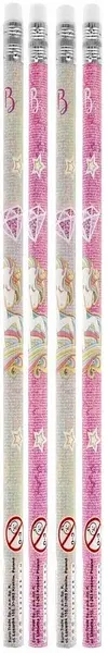 Set de creioane grafit cu radieră Starpak Unicorn - 4 buc