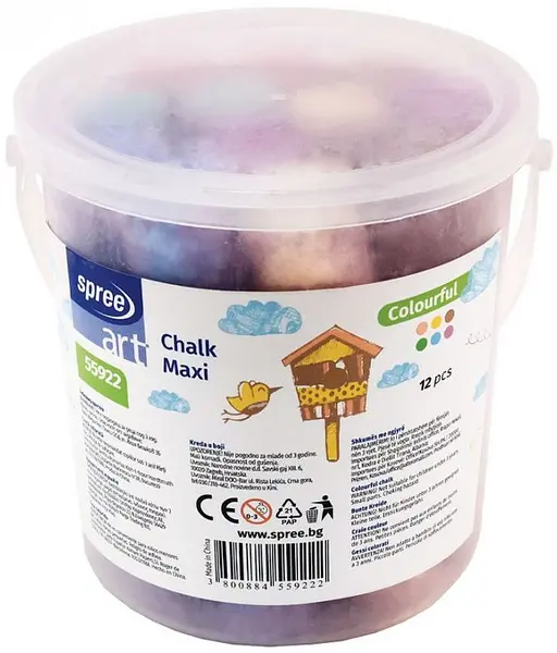 Set de crete colorate Spree Art - Maxi, 12 buc