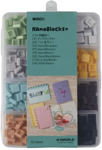 Set de cuburi decorative Sworld Block - 12 culori x 30 bucăți