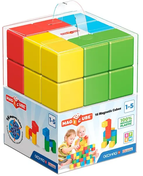 Set de cuburi magnetice Geomag - Magicube, Crystal, 16 de piese