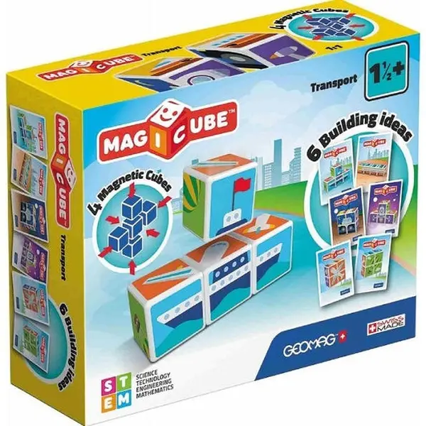 Set de cuburi magnetice Geomag - Magicube, Vehicule, 7 piese