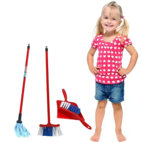 Set de curatenie de jucarie, mop, faras, matura si perie, Vileda