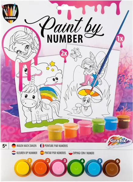 Set de desen cu numere Grafix - roz
