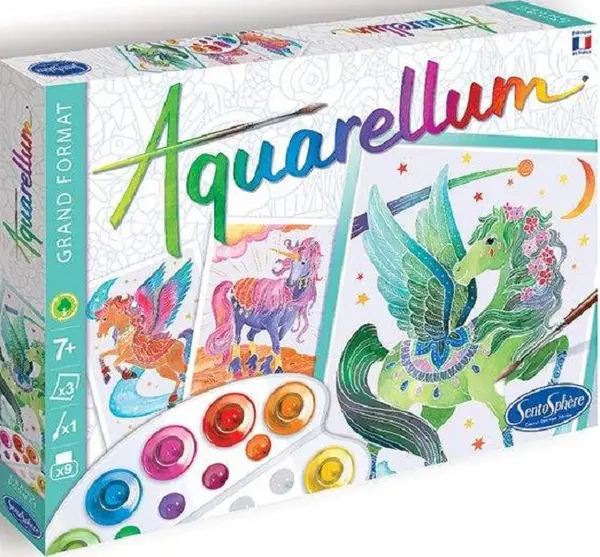 Set de desenat Sentosphere Aquarellum - Unicorn, de format mare