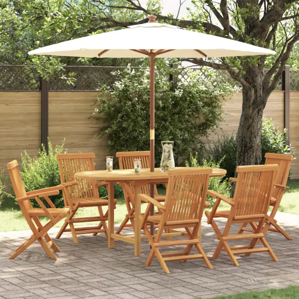 Set de dining pentru gradina Gossi 7 piese din lemn masiv de tec