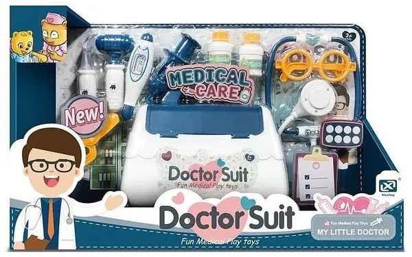 Set de doctor Raya Toys - Cu geantă, albastru