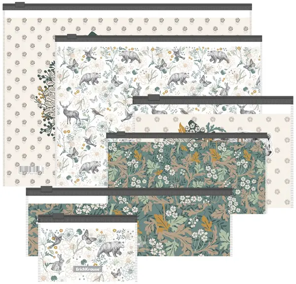 Set de dosare Erich Krause Natural Life, 6 bucăți, dimensiuni diferite