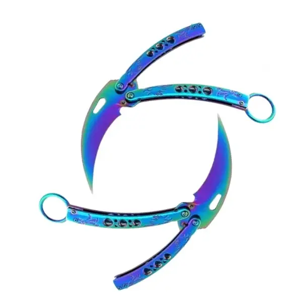 Set de doua bricege fluture karambit, DEPOX , otel inoxidabil, 22 cm, multicolor