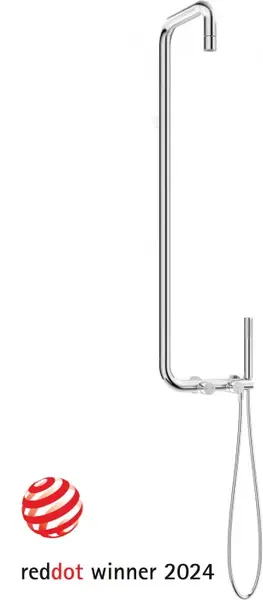 Set de dus cu baterie termostatata crom, brat dus, 3 functii, Deante Silia
