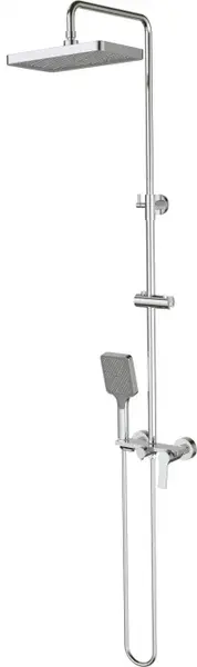 Set de dus cu baterie termostatata crom, palarie, 3 functii, Deante Neo Loco