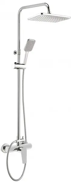 Set de dus cu baterie termostatata crom, palarie, 3 functii, Deante Tubo