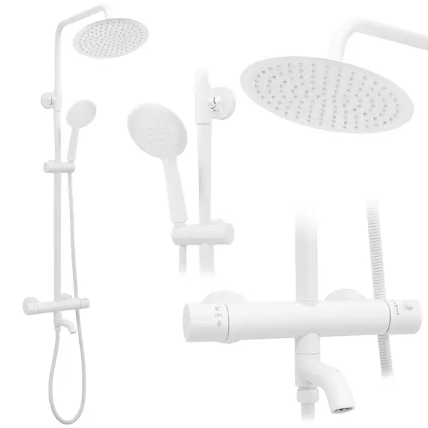 Set de dus cu termostat Lungo White Matt
