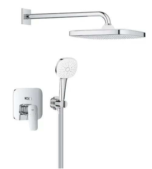 Set de dus incorporat Grohe Cubeo Tempesta 250, Doar parte exterioara, Fara unitate interioara incorporata, 3 functii, Crom