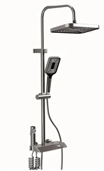 Set de dus multifunctional tip ploaie cu afisare digitala si cu termostat