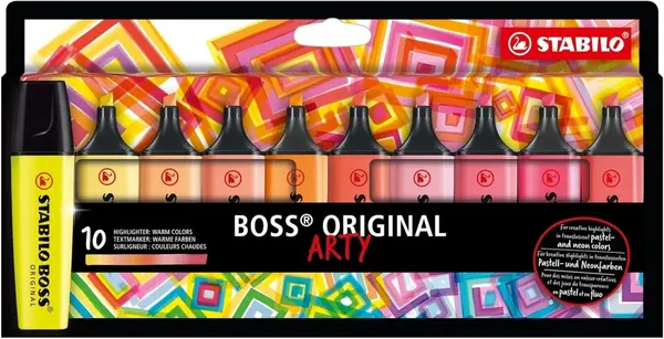 Set de etichete text Stabilo Arty - Boss Original, 10 buc. , culori calde