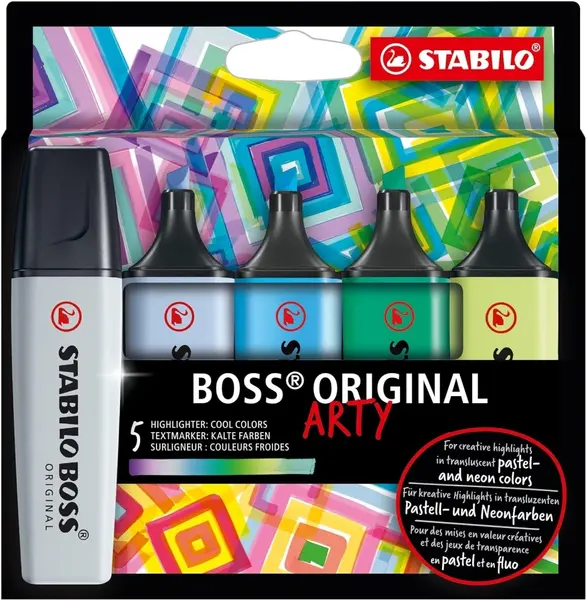 Set de etichete text Stabilo Arty - Boss Original, 5 buc. , culori reci