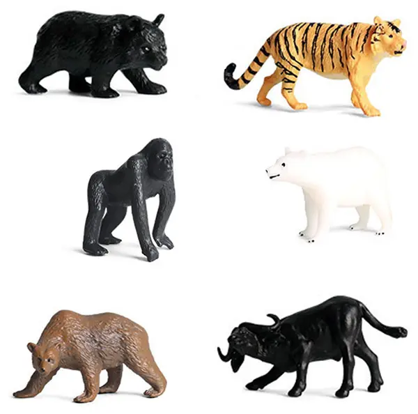 Set de figurine Rappa - Animale sălbatice, 6 bucăți, 4-7 cm