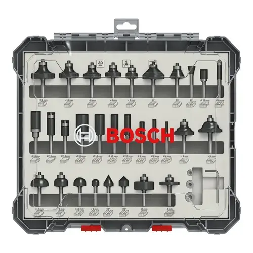 Set de freza mixt Bosch din 30 de piese cu tija de 6 mm