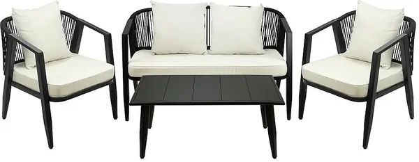 Set de grădină Horecano - Lagos, negru, 4 piese