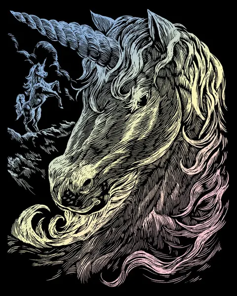 Set de gravură holografică Royal Holographic - Unicorn, 20 x 25 cm