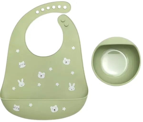 Set de hrănire din silicon Lorelli Premium - 2 piese, Fresh Green