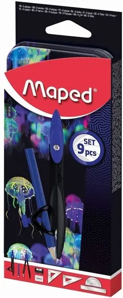 Set de instrumente de desen Maped Deepsea Paradise - 9 piese
