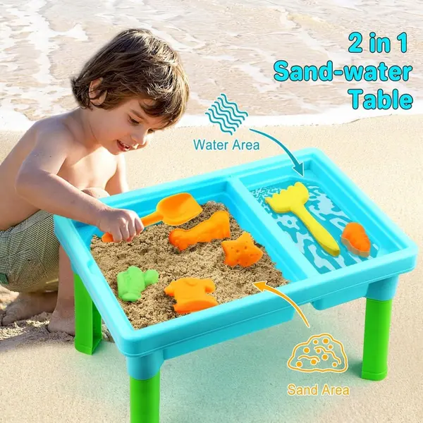 Set de joaca 3in1 pentru plaja si gradina cu cort Matadi Ocean,15 accesorii incluse,2 caluti de mare cu functie stropire