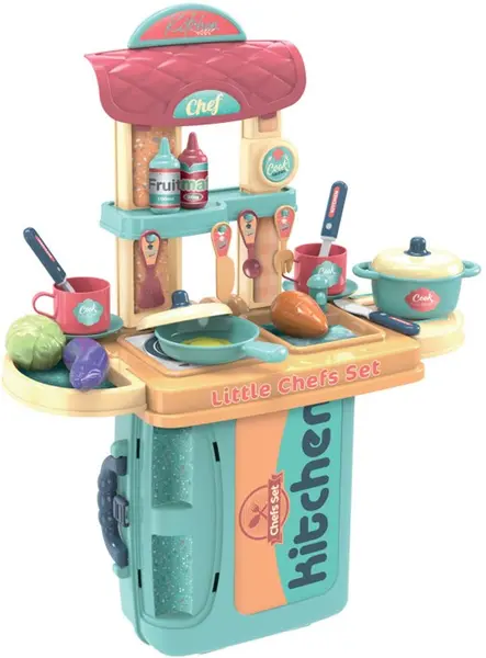 Set de joaca Buba - Bucatarie in valiza, albastru