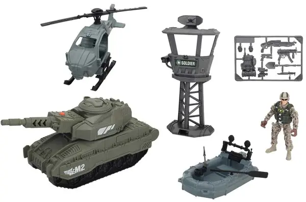 Set de joacă Chap mei Soldier Force - Tabără militară, cu sunete și lumini