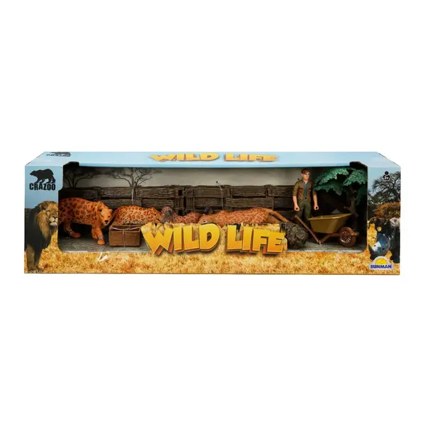 Set de joaca cu animale din jungla, Crazoo, Leopard