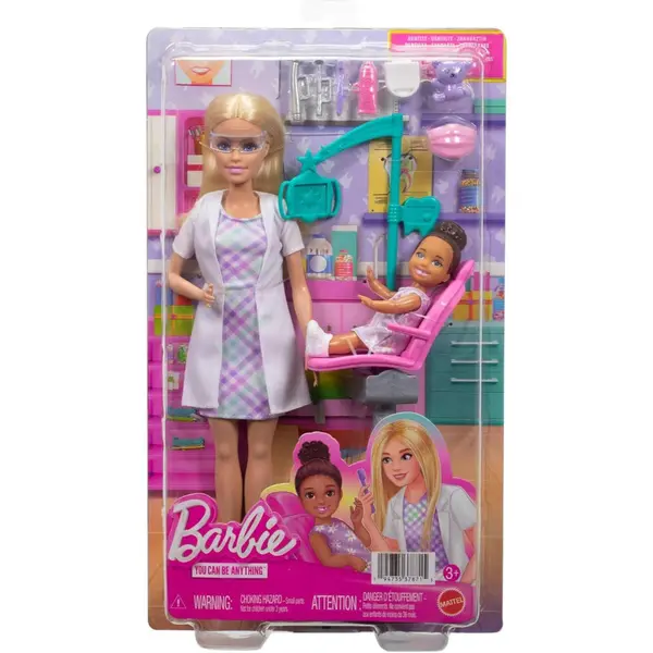 Set de joaca cu papusa, Barbie Careers, Dentist, JMK14