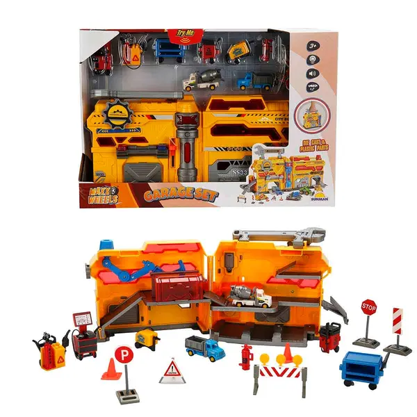 Set de joaca cu vehicule, Maxx Wheels, Garage