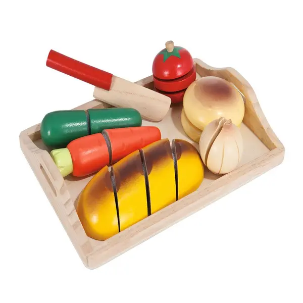 Set de joaca de lemn legume de taiat cu scai Eicchorn