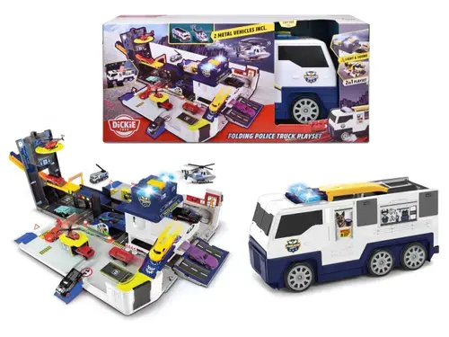 Set de joaca Dickie Toys - Camion de politie pliabil