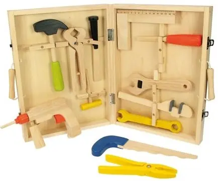 Set de joaca din lemn Bigjigs - Cutie cu instrumente