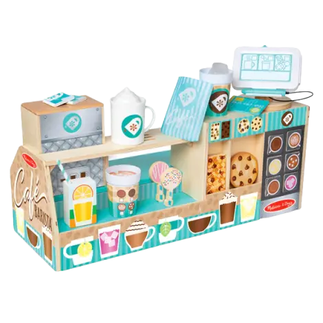 Set de joaca din lemn cu accesorii Ne jucam de-a Cafeneaua - Barista