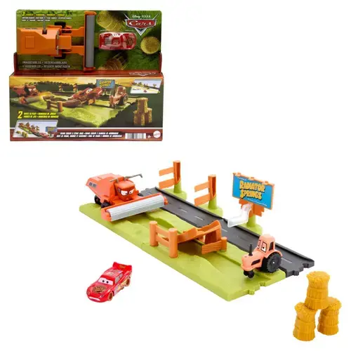 Set de joaca Disney Cars - Pista de acrobatii Frank escape si Stunt race