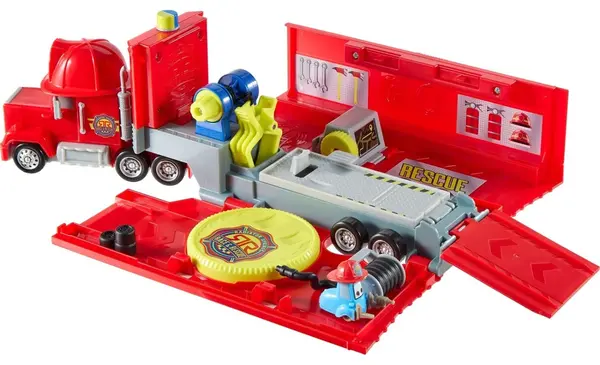 Set de joacă Disney Pixar Cars – Mack Mobile Rescue Repair Center, cu Guido