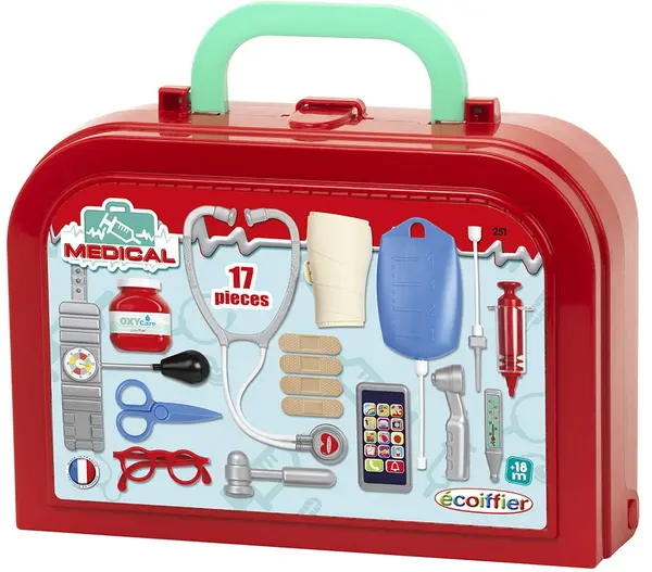 Set de joaca Ecoiffier Deluxe - Trusa de doctor, 17 piese