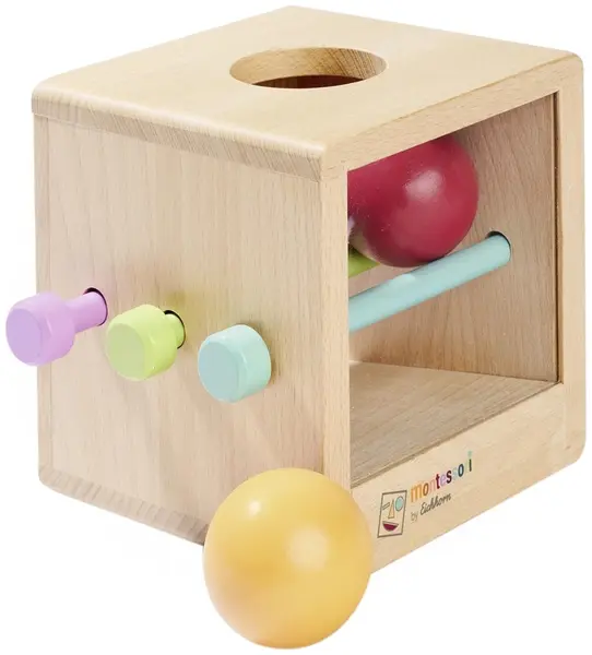 Set de joacă Eichhorn - Cutie de joc cu minge Montessori, 6 piese