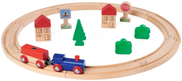 Set de joacă Eichhorn - Tren cu șină rotundă, 20 piese