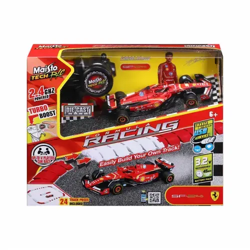 Set de joaca Ferrari SF 24 RC, circuit modular, telecomanda 2.4GHz, 1 : 41