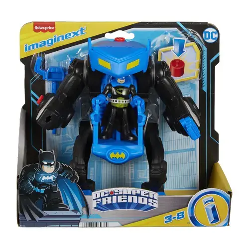 Set de joaca Fisher Price Imaginext DC Super Friends, Figurina Batman cu armura robot